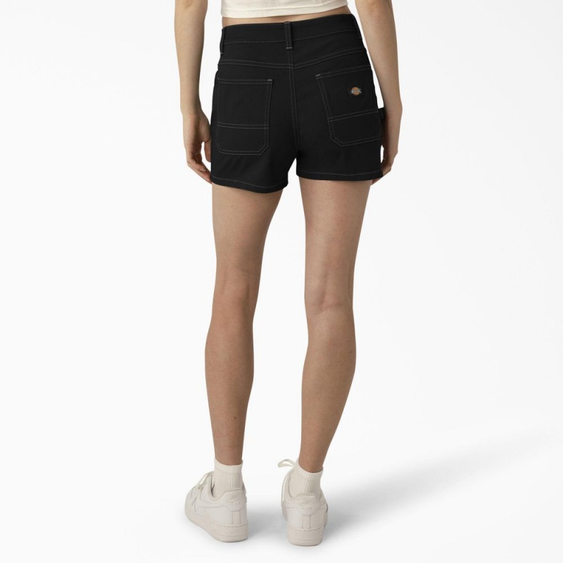 Women's Dickies Carpenter Shorts Black | 928753LIO