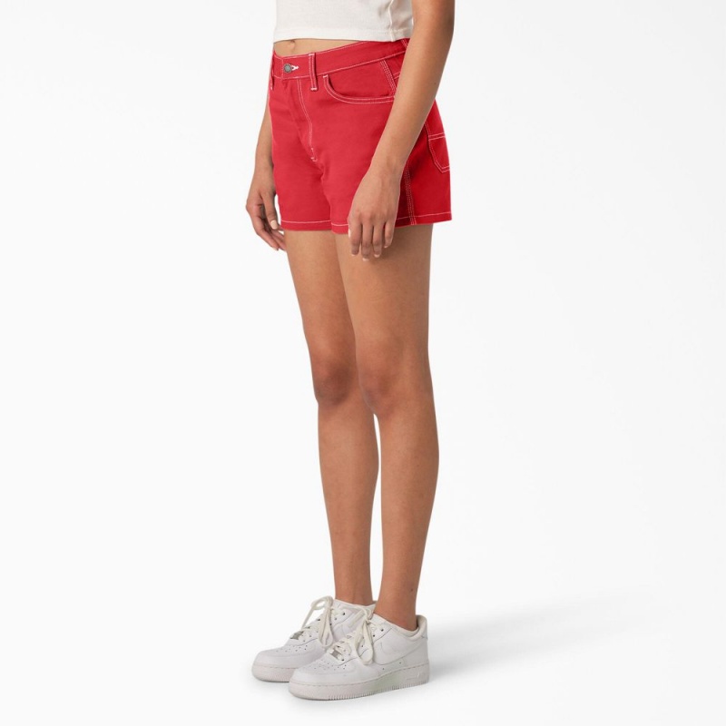 Women's Dickies Carpenter Shorts Red | 840726FCT