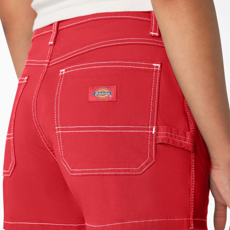 Women's Dickies Carpenter Shorts Red | 840726FCT