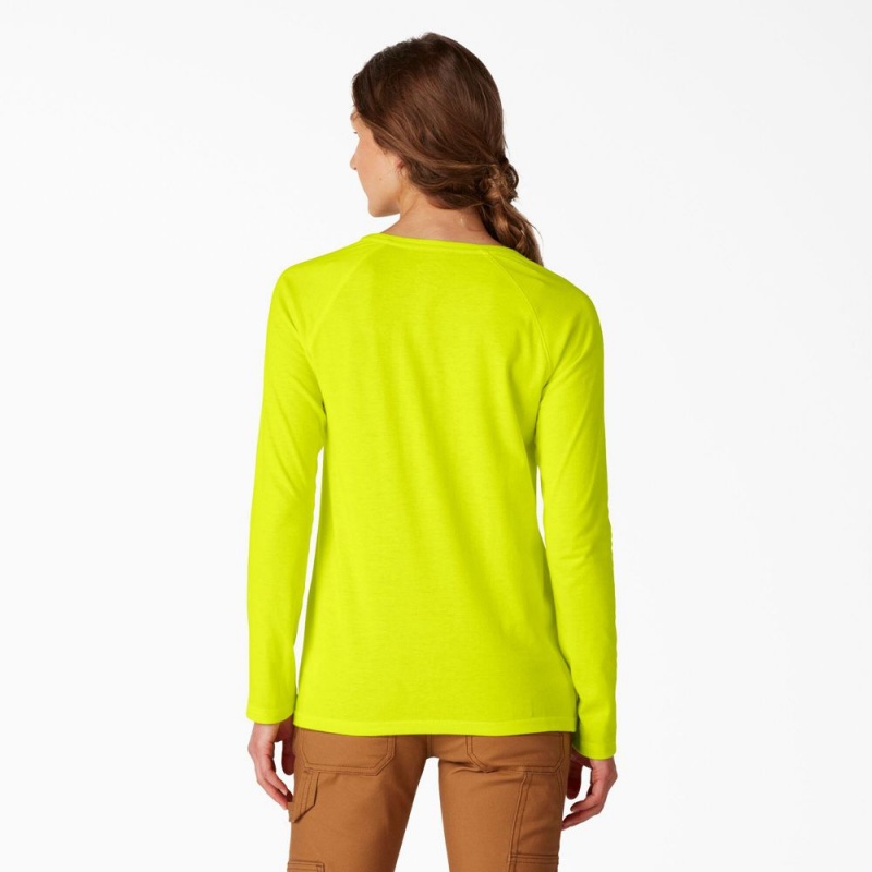 Women's Dickies Cooling Long Sleeve Pocket T-Shirt Green | 271568GIM