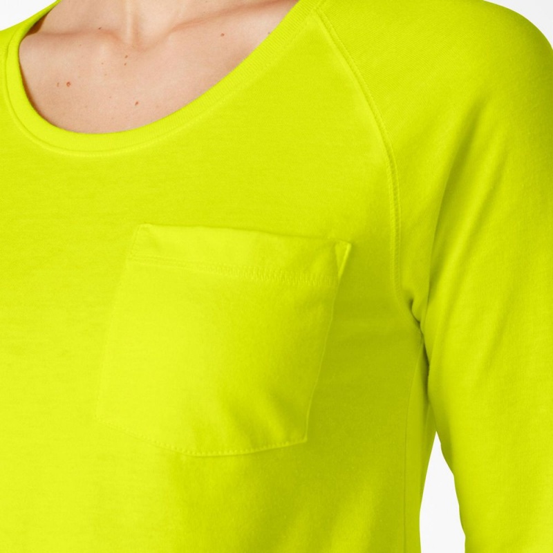 Women's Dickies Cooling Long Sleeve Pocket T-Shirt Green | 271568GIM