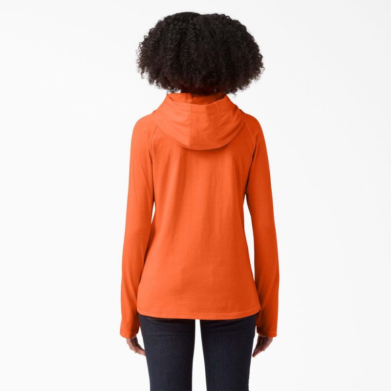 Women's Dickies Cooling Performance Sun T-Shirt Orange | 075489PQL