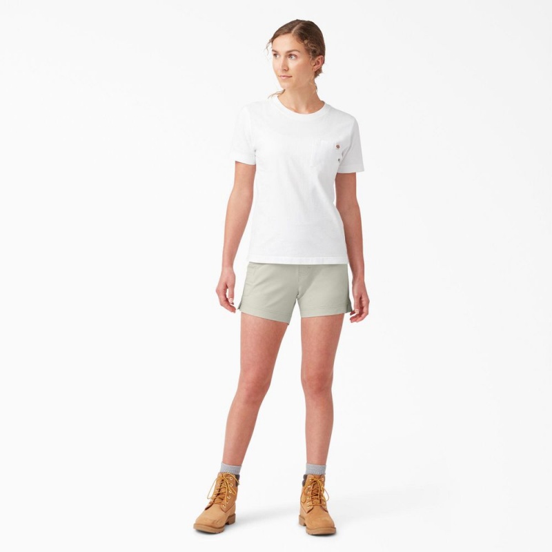 Women's Dickies Cooling Relaxed Fit Pull-On Shorts Grey | 096472UGV