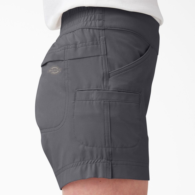 Women's Dickies Cooling Relaxed Fit Pull-On Shorts Grey | 516820HKD