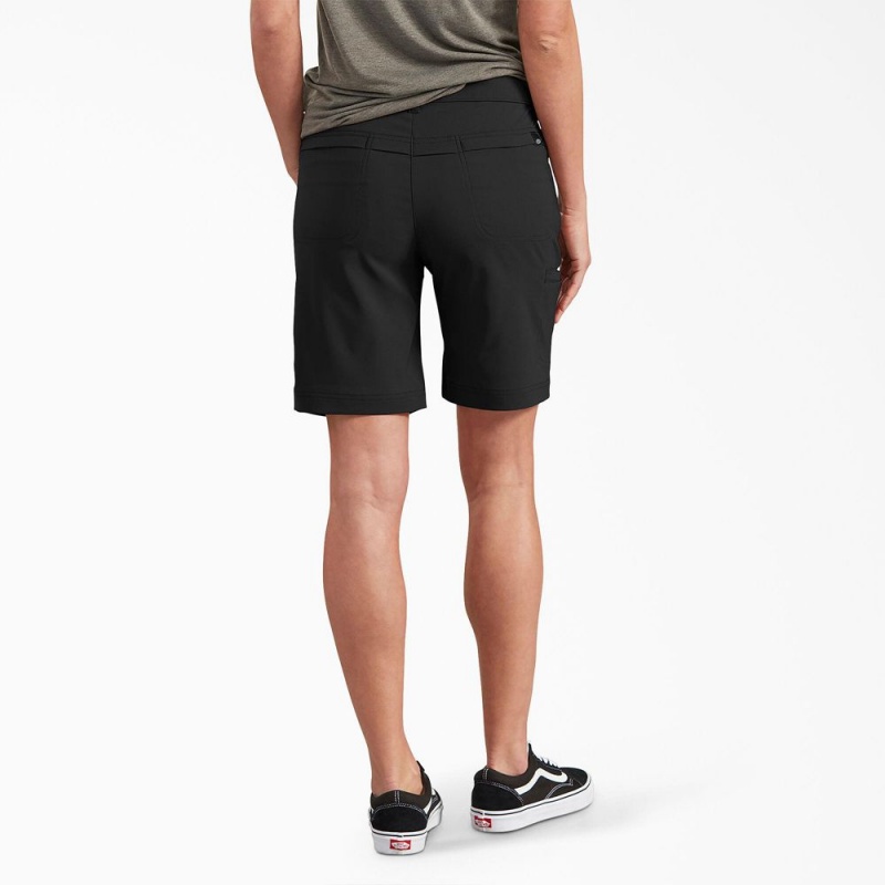 Women's Dickies Cooling Relaxed Fit Shorts Black | 568321HYX