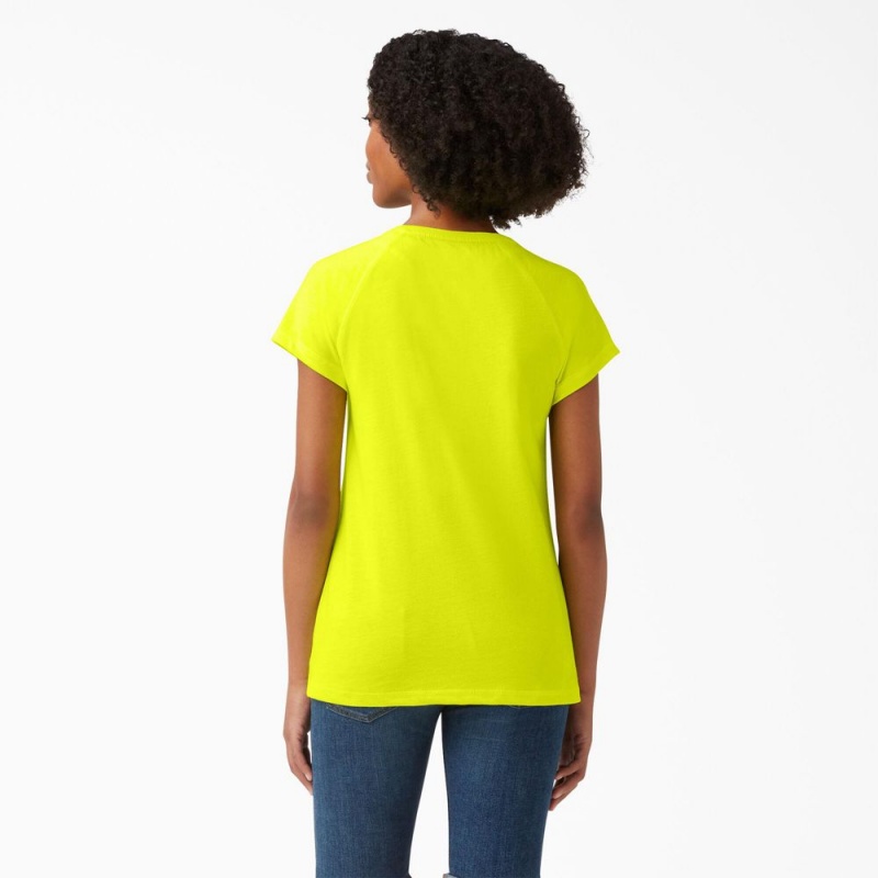 Women's Dickies Cooling Short Sleeve Pocket T-Shirt Green | 039416HCZ