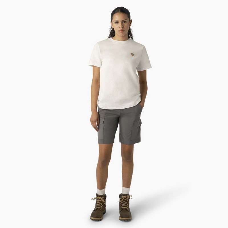 Women's Dickies Cooling Slim Fit Cargo Shorts Grey | 163945TCP