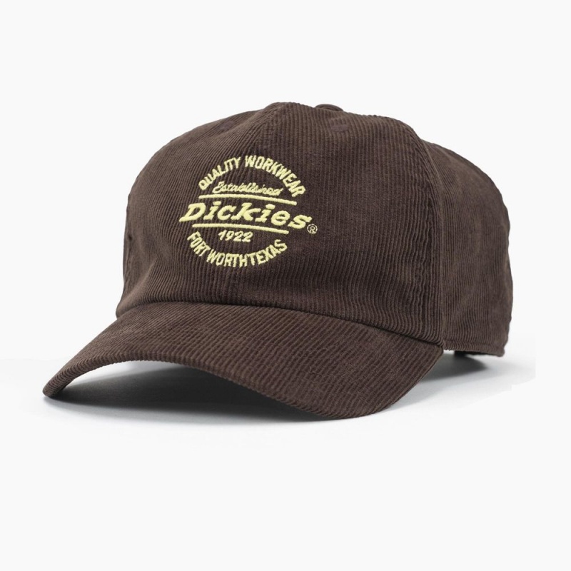 Women\'s Dickies Corduroy Cap Brown | 109724JZC