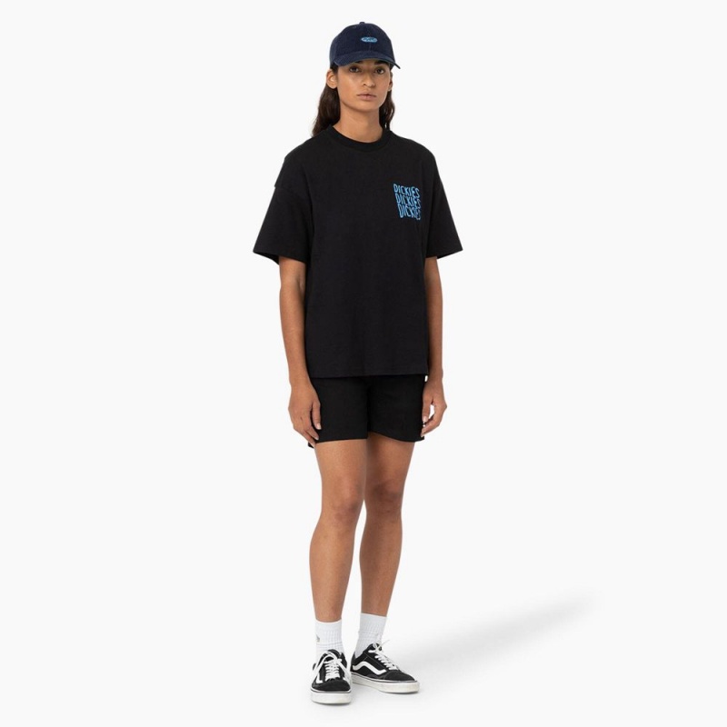 Women's Dickies Creswell Graphic T-Shirt Black | 425617OJF