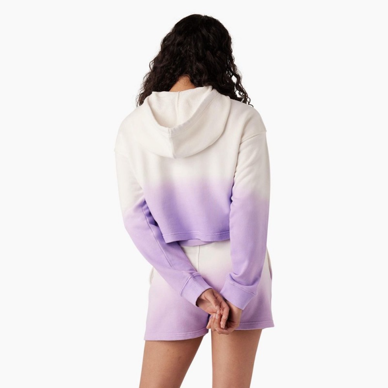 Women's Dickies Cropped Ombre Hoodie White | 184305QAO