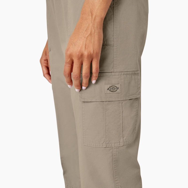 Women's Dickies Drawstring Cargo Pants Grey | 619852PCI