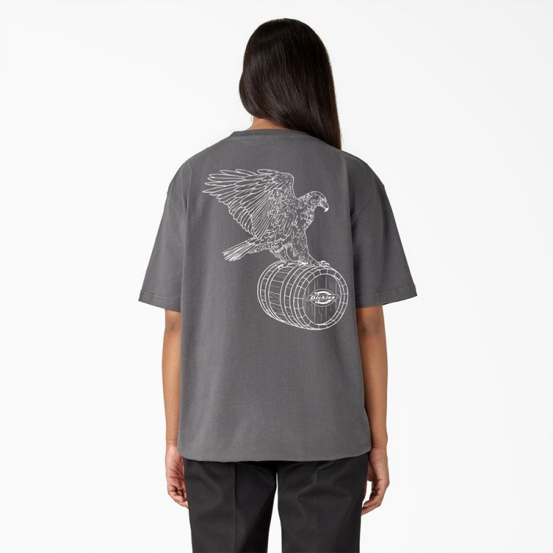 Women's Dickies Eagle Barrel Heavyweight T-Shirt Grey | 851627LOQ