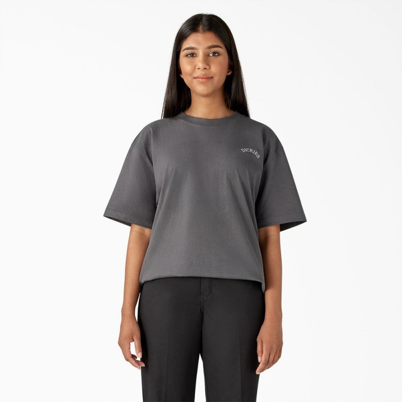 Women's Dickies Eagle Barrel Heavyweight T-Shirt Grey | 851627LOQ