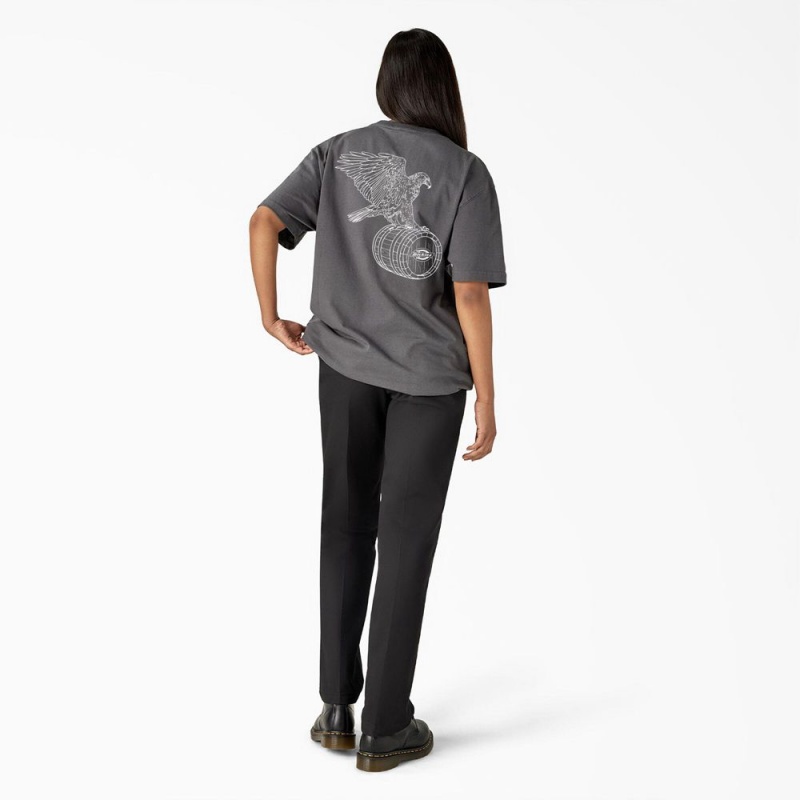 Women's Dickies Eagle Barrel Heavyweight T-Shirt Grey | 851627LOQ