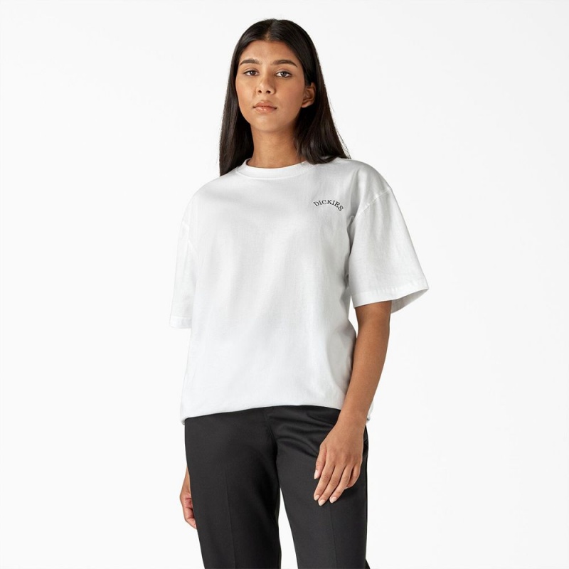 Women's Dickies Eagle Barrel Heavyweight T-Shirt White | 564307NZD