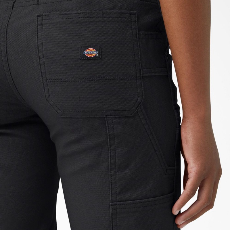 Women's Dickies FLEX DuraTech Straight Fit Shorts Black | 185267JZP