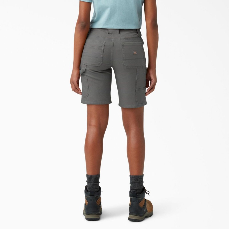 Women's Dickies FLEX DuraTech Straight Fit Shorts Grey | 470859KDJ