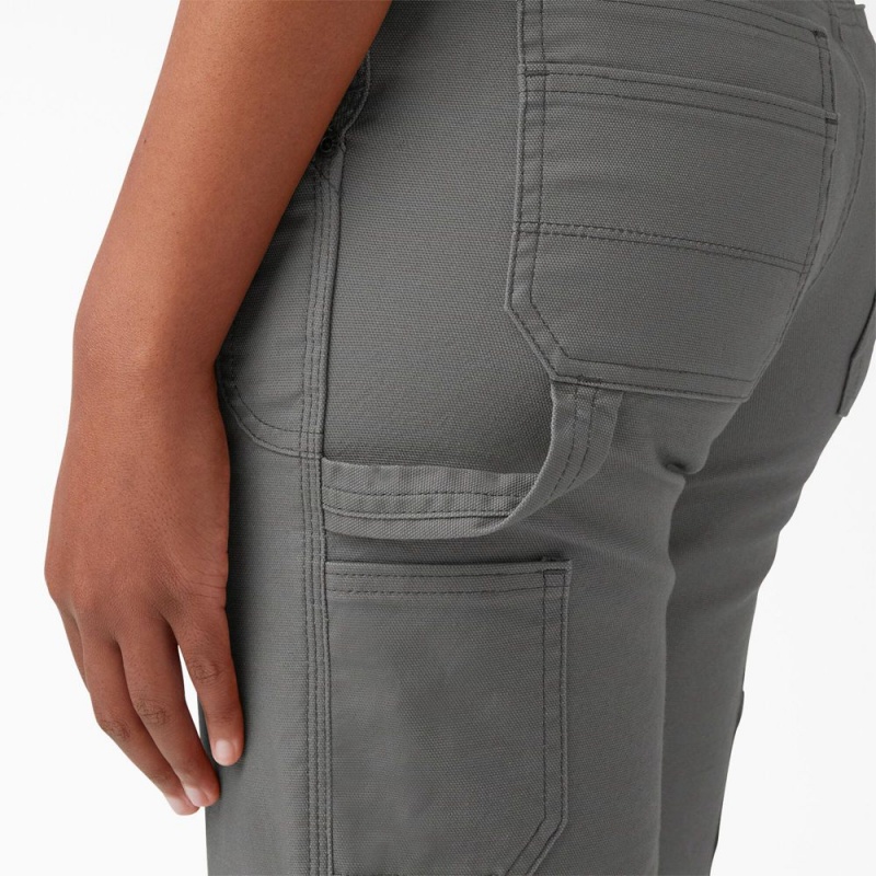 Women's Dickies FLEX DuraTech Straight Fit Shorts Grey | 470859KDJ