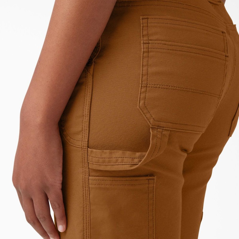 Women's Dickies FLEX DuraTech Straight Fit Shorts Brown | 195824KYC