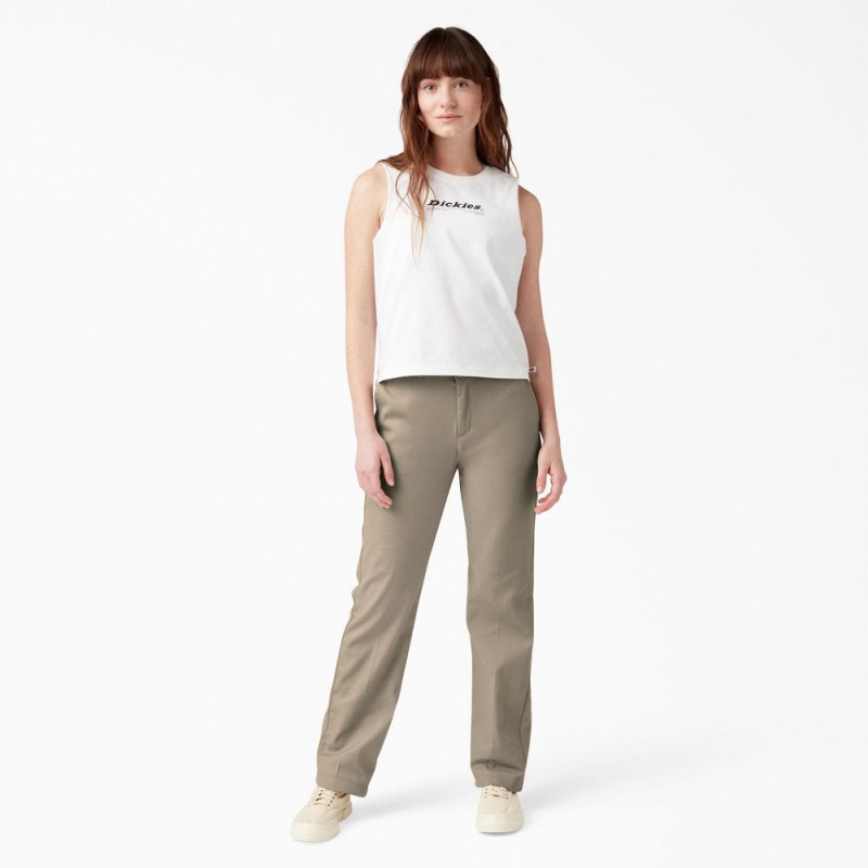 Women's Dickies FLEX Original Fit Work Pants Grey | 923184KLU