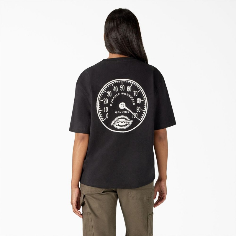 Women's Dickies Full Throttle Heavyweight T-Shirt Black | 328075TEL