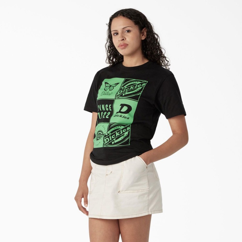 Women's Dickies Graphic Band T-Shirt Black | 279516KWB