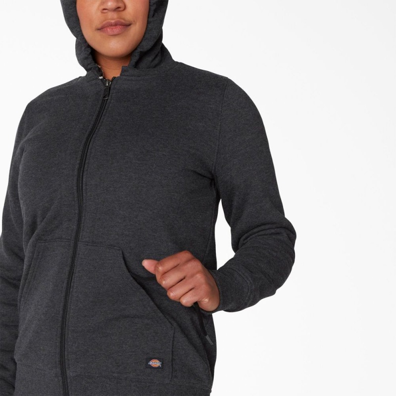 Women's Dickies High Pile Fleece Lined Hoodie Black | 791456PDE