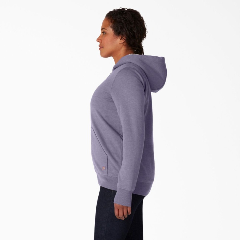 Women's Dickies High Pile Fleece Lined Hoodie Purple | 826047EOS