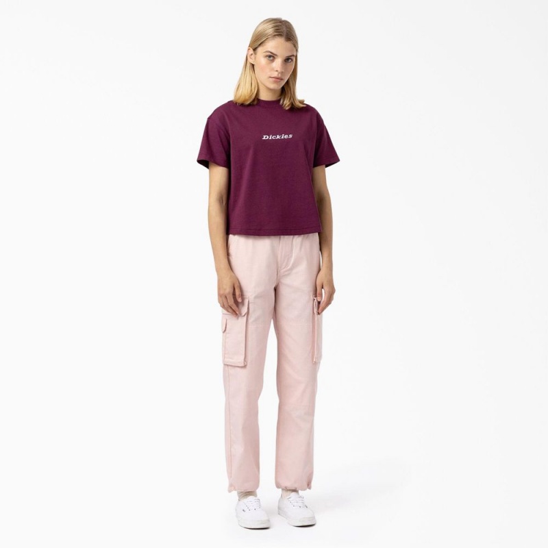 Women's Dickies Loretto Cropped T-Shirt Purple | 482761ZEW