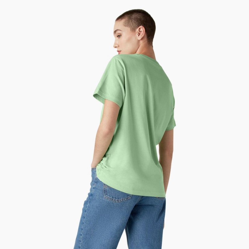 Women's Dickies Mapleton T-Shirt Green | 508219XMC