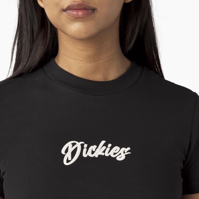 Women's Dickies Mayetta Cropped T-Shirt Black | 481639YCG