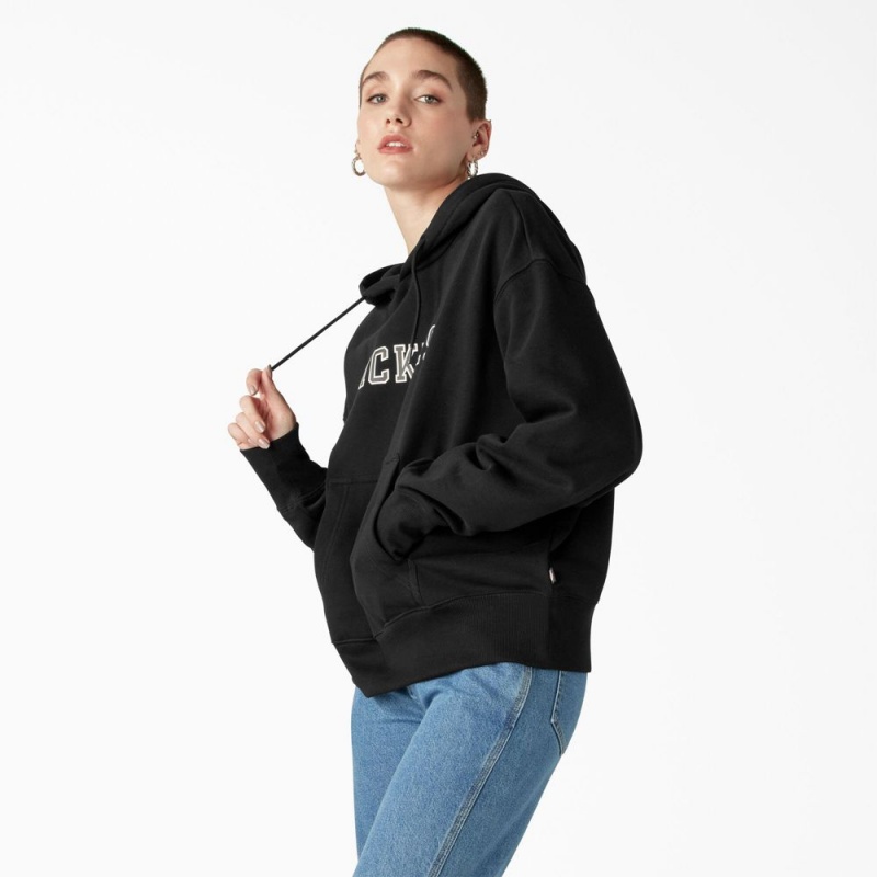 Women's Dickies Melvern Hoodie Black | 023798OJV