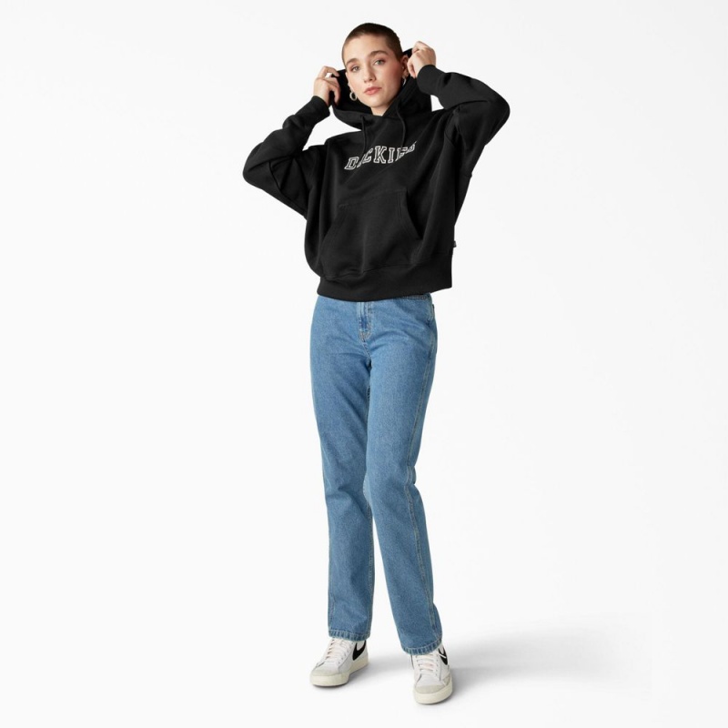 Women's Dickies Melvern Hoodie Black | 023798OJV