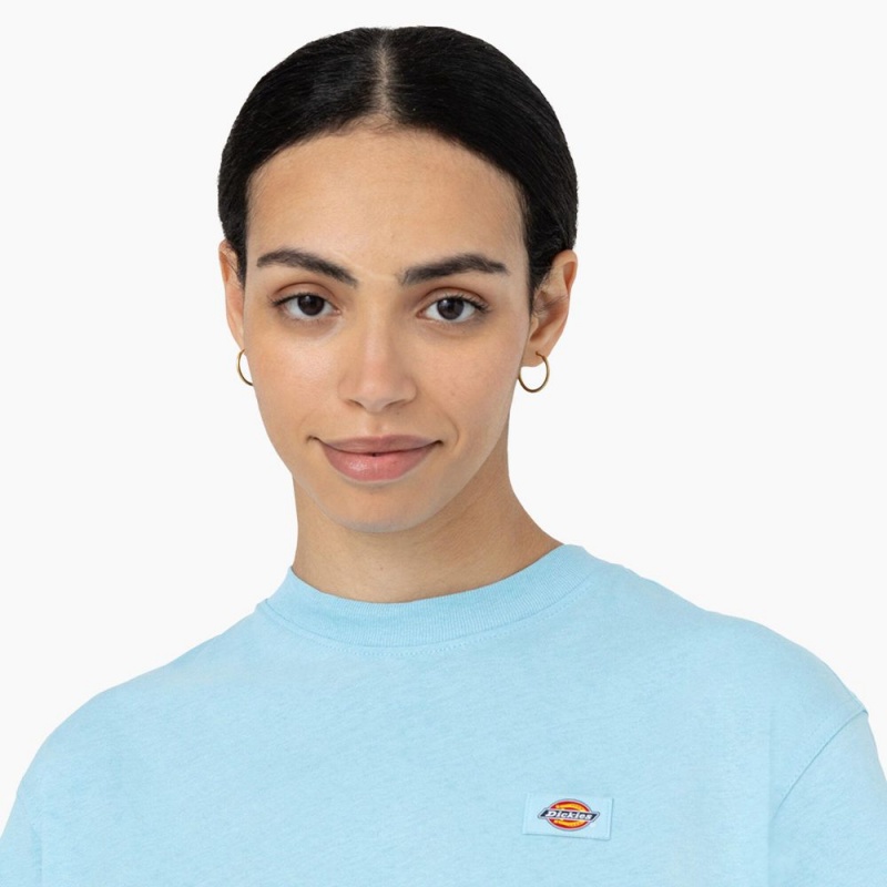 Women's Dickies Oakport Cropped T-Shirt Blue | 630789SAQ