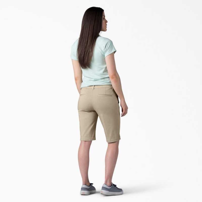 Women's Dickies Perfect Shape Straight Fit Bermuda Shorts Grey | 893516BCU