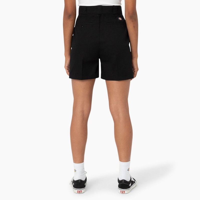 Women's Dickies Phoenix Shorts Black | 104856RTI