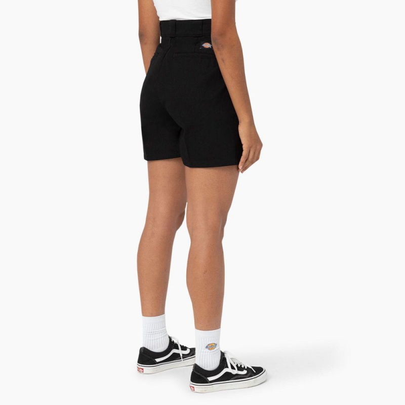 Women's Dickies Phoenix Shorts Black | 104856RTI