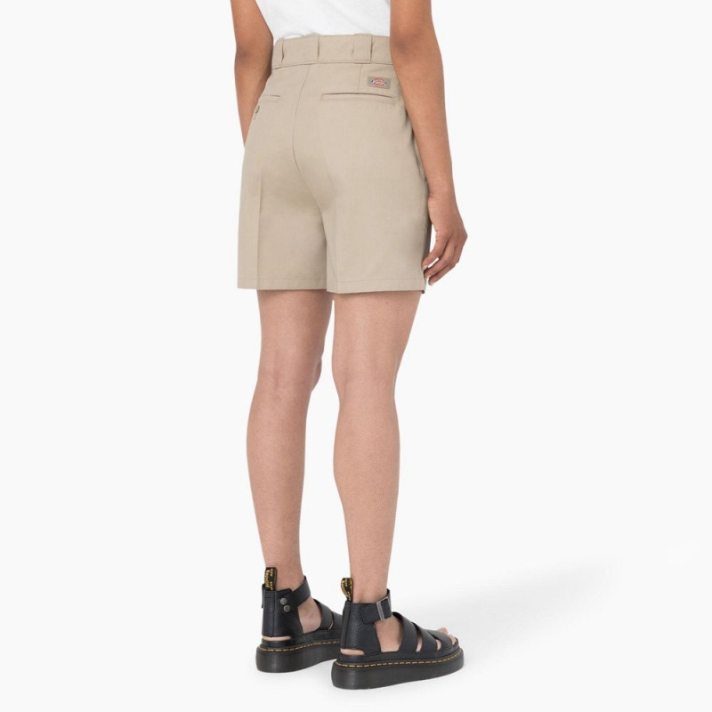 Women's Dickies Phoenix Shorts Khaki | 397520CJQ