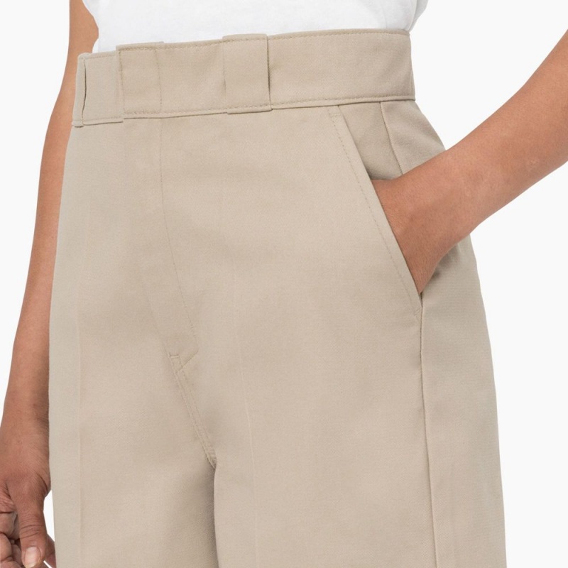 Women's Dickies Phoenix Shorts Khaki | 397520CJQ