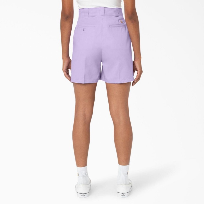 Women's Dickies Phoenix Shorts Purple | 051892NMQ