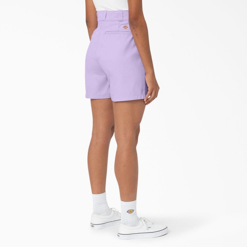 Women's Dickies Phoenix Shorts Purple | 051892NMQ