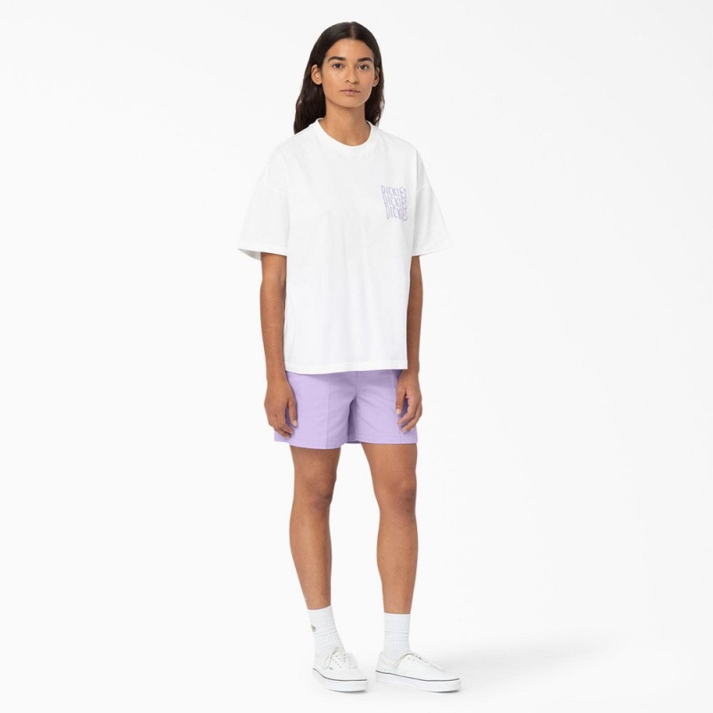 Women's Dickies Phoenix Shorts Purple | 051892NMQ