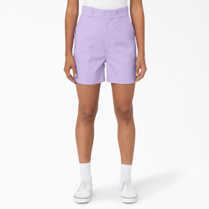 Women\'s Dickies Phoenix Shorts Purple | 051892NMQ