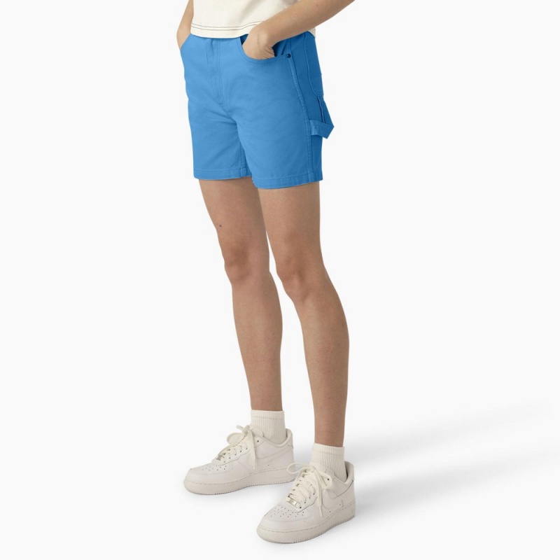 Women's Dickies Regular Fit Duck Shorts Blue | 261349UJL