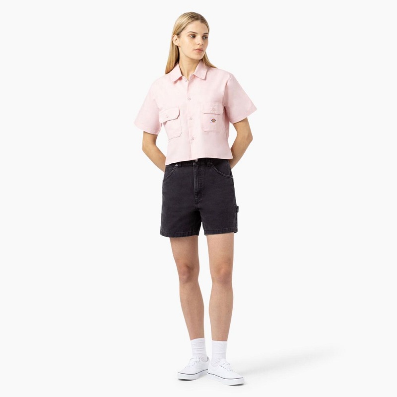 Women's Dickies Regular Fit Duck Shorts Black | 106795LST