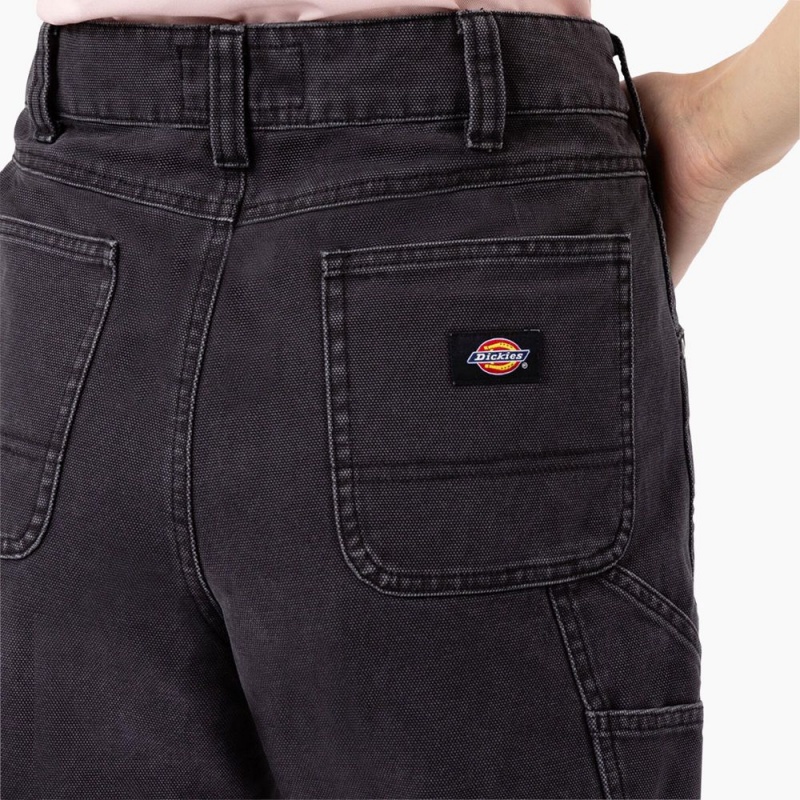 Women's Dickies Regular Fit Duck Shorts Black | 106795LST