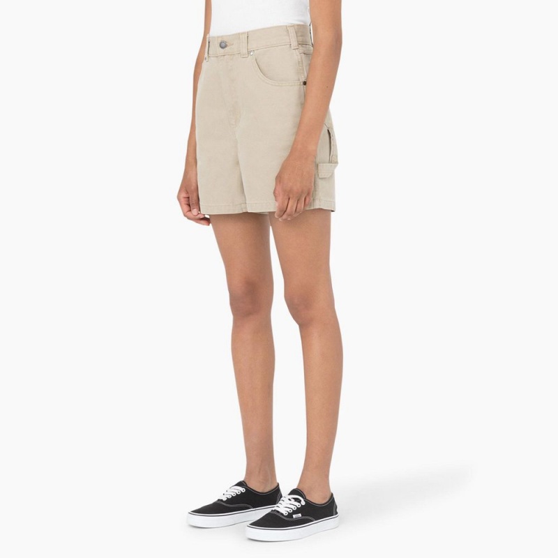 Women's Dickies Regular Fit Duck Shorts Grey | 648397ZUE