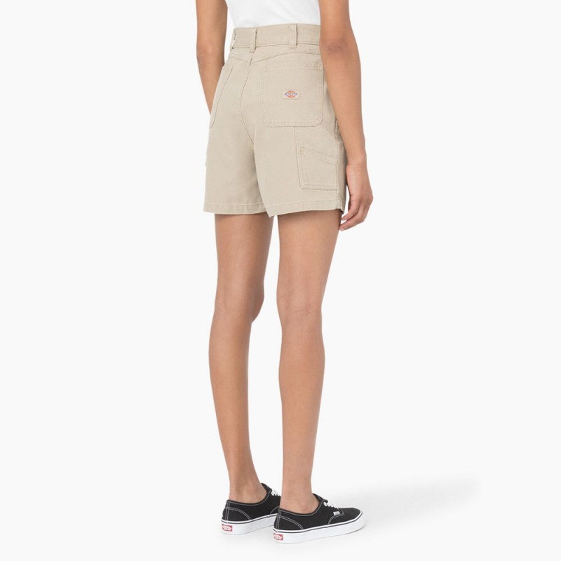 Women's Dickies Regular Fit Duck Shorts Grey | 648397ZUE