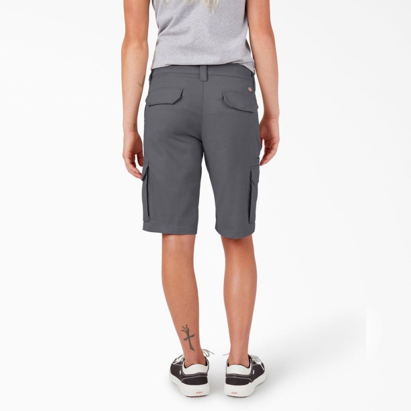 Women's Dickies Relaxed Fit Cargo Shorts Grey | 714285BHW