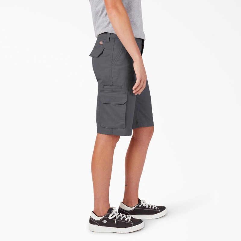 Women's Dickies Relaxed Fit Cargo Shorts Grey | 714285BHW